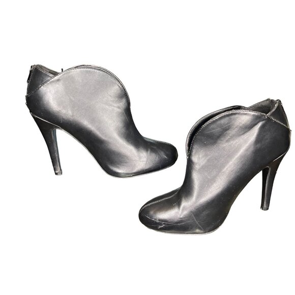 8 Qupid Black Ankle Boots Stiletto Heel Booties Professional Stylish Casual - Picture 5 of 11